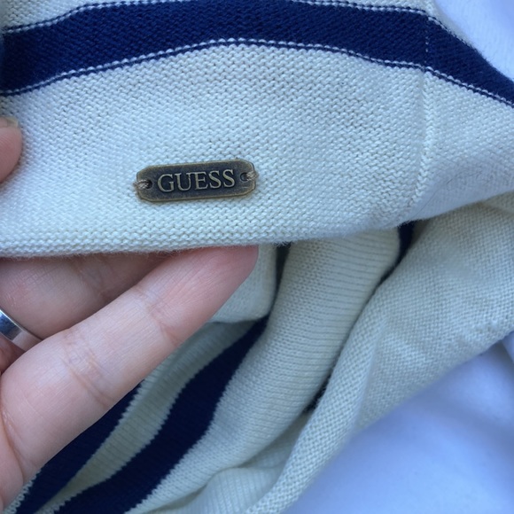 NWT Guess blue/white striped knit top Sz XXL - Picture 6 of 7